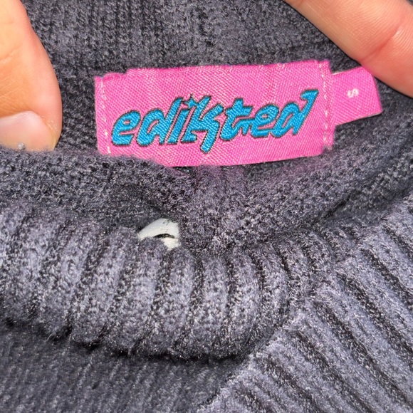 High wait foldable knitted wide leg pants - Picture 2 of 4